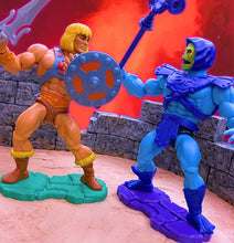 Load image into Gallery viewer, NEW! Rock Base Stands! In 80's Toy Green and Toy Purple! Double Peg, Standard width (2 pack))