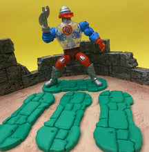 Load image into Gallery viewer, NEW! Rock Base Stands! In 80's Toy Green! Double Peg, Extended Width (QTY 3)